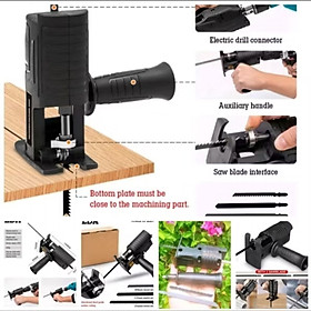 1 CÁI ĐẦU CHUYỂN ĐỔI TỪ MÁY KHOAN THÀNH MÁY CƯA ĐA NĂNG TẶNG 3 LƯỠI CƯA