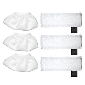 6 Pack Cloth Set Mopping Pads Replacement for Karcher SC2/ SC3/ SC4/ SC5 Mopping Cloth Accessories (3 Rag Nozzle Covers
