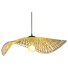 Bamboo Wicker Chandelier Lamp Fixtures Ceiling Pendant Light for Dining Room
