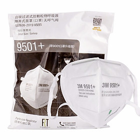 Khẩu trang nhập khẩu 3M 9501+ - có thể lọc bụi siêu nhỏ 2.5PM phiên bản nâng cấp dây quai đeo bằng vải thun, không gây đau tai