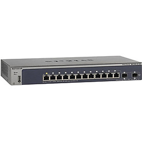 Thiết Bị Chia Mạng Để Bàn 12 Cổng 10/100/1000M Với 2 Cổng Quang 1G SFP Fully Managed Gigabit Ethernet ProSAFE Next-Gen Edge Switch Netgear M4100-D12G (GSM5212) - Hàng Chính Hãng