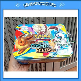 [SIZE 3] Thẻ Bài Pokemon Hộp Sắt Nắp Rời Hàng Siêu Chuẩn Đẹp - Loại Đẹp 80 Thẻ Bài Và 3 Túi Thẻ Vip