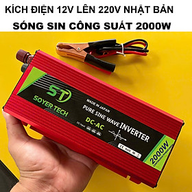 Mua ̣( HÀNG NHẬT ) Bộ Kích Điện Inverter 12V-220V 2000W Sóng Sin Chuẩn – Chạy Ổn Định  Siêu Bền
