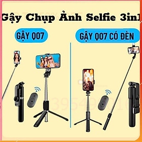 Mua Gậy Chụp Ảnh Tự Sướng 3 Chân Đa Năng Q07  Q07s Có Đèn Kèm Remote Bluetooth Siêu Tiện ích Thép không gỉ + Nhựa ABS - Q07 đen có led