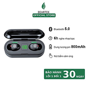 Mua Tai nghe bluetooth không dây Beartek cao cấp 5.1 TWS F9 – Tai nghe Bluetooth kiểu dáng hiện đại  thời thượng - Hàng nhập khẩu