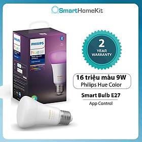 Bóng đèn thông minh RGB Philips Hue White and Color Ambiance E27 9W - Hàng chính hãng