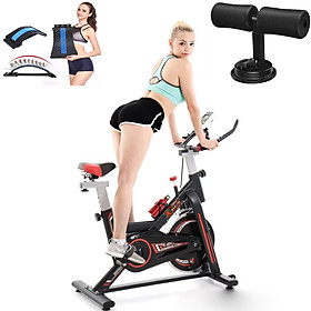 Xe đạp tập thể dục tập thể thao tập gym tại nhà thế hệ mới tặng kèm hít tập cơ bụng + khung nắn chỉnh cột sống + đồng hồ chỉ số + bình nước thể thao