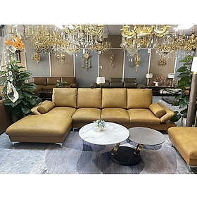 Mua Combo ghế sofa băng da bò Italy Tundo màu vàng SFBCT02 hàng cao cấp chuẩn da bò nhập khẩu Ý