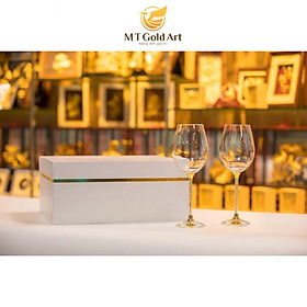 Ly pha lê đúc vàng 24k (A003) MT Gold Art- Hàng chính hãng, trang trí nhà cửa, quà tặng dành cho sếp, đối tác, khách hàng.