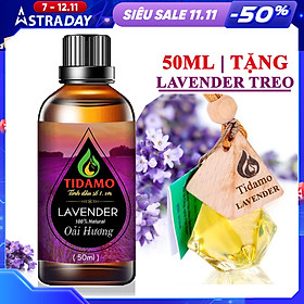 Combo Tinh Dầu Oải Hương 50ML + Tinh Dầu Treo Phòng, Treo Xe Oải Hương (Lavender) Chính Hãng TIDAMO Giúp Xông Phòng Thư giản, Kháng Khuẩn Và Bảo Vệ Sức Khỏe