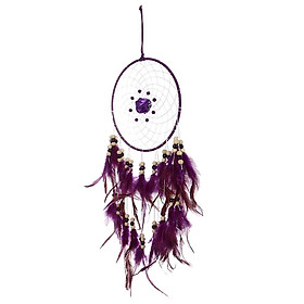 Creative Traditional Rose Feather Charm Dream Catcher Home Wall Window Car Hanging Decor Purple