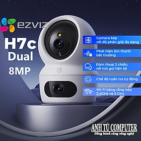 Camera WiFi 2 mắt trong nhà EZVIZ H7c Dual 8MP (4MP+4MP) hàng chính hãng