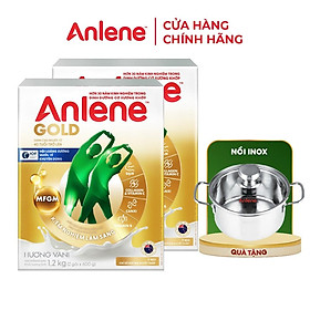Combo 2 TPBS Anlene Gold hương vani 1.2kg tặng nồi inox hoặc ấm đun điện quang