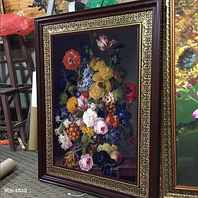 Tranh hoa treo tường phong cách cổ điển Châu âu. Tranh in trên chất liệu vải canvas cao cấp, khung gỗ composit. MS 4535
