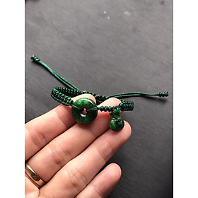 Vòng tay đồng điếu đá ngọc cẩm thạch mix túi tiền đá 