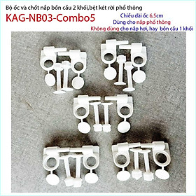 Mua Chân ốc chốt nhựa nắp bồn cầu Combo 5  trọn bộ ốc chốt nắp đậy bồn cầu Classic KAG-NB03-Combo5