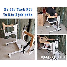 Mua Xe Lăn Tách Rời Tự Đón Bệnh Nhân - Nâng Hạ Tay Quay