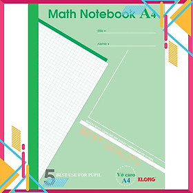 Vở caro Klong 5 5 200tr 70 92 Math Notebook MS 298