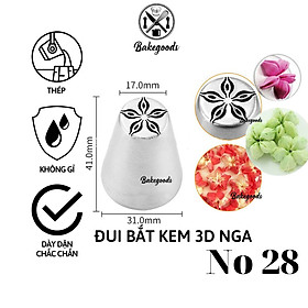Mua Đui Bắt Kem 3D Nga  đuôi bắt hoa 5 cánh  đui 3D Nga dùng trang trí bánh sinh nhật  bánh cupcake hình bó hoa (No 28)