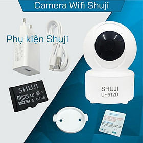 Camera Wifi không dây SHUJI UH612D - Xoay 360 độ - Báo động khi có trộm - Độ phân giải 4.0mp cho hình ảnh nét đẹp gấp đôi Full HD 1080- Hàng chính hãng - Camer