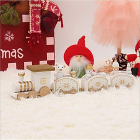 Mô hình đoàn tàu Giáng sinh bằng gỗ cho các bạn trang trí Noel, quà tặng, DIY