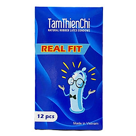 Bao cao su Tâm Thiện Chí Real Fit mỏng trơn hộp 12 chiếc