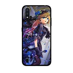 Ốp Lưng in cho Samsung Galaxy A01 Mẫu Nàng Đồng Phục Đen - Hàng Chính Hãng