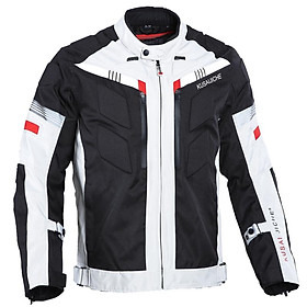 Áo khoác bảo vệ quần áo xe máy nam của nam giới không thấm nước Color: Balck Ivory Size: 4XL