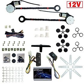 12V Car Auto Universal 2-Doors Electric Power Window Kits Switches Harness