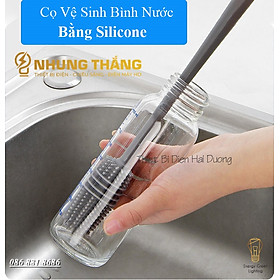 Cọ Vệ Sinh Bình Nước Bằng Silicone - Có Tay Cầm Dài Xoay 360 Độ Đa Năng Tiện Dụng - Có Video