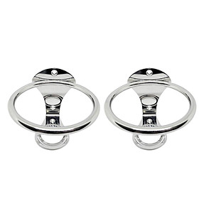 2x Adjustable Folding White Drink Cup Holder - Boat/Marine//4x4/RV