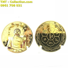 Móc Khóa - Dây Treo - Đồng Xu Phật A Di Đà In Màu, đường kính: 4cm