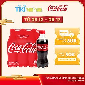 Lốc 6 Chai Nước Giải Khát Có Gas Coca-Cola (390ml / Chai)