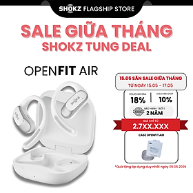 [MỞ BÁN] Tai Nghe Không Nhét Tai Bluetooth True Wireless Earbuds Shokz OpenFit Air T511- Hàng Chính Hãng - Màu trắng
