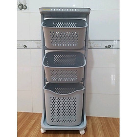 Kệ Nhựa Để Đồ Đa Năng 3 Tầng Có Bánh Xe Việt Nhật Có Bánh Xe
