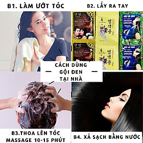 Mua 10 GÓI DẦU GỘI LÀM ĐEN TÓC NHÂN SÂM HÀN QUỐC - GỘI LÀ ĐEN