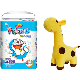Tã Quần Goon Friend Doremon Mới Gói Cực Đại Xl40 (12Kg ~ 17Kg) + Tặng Thú Bông Hươu Cao Cổ