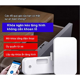 Khóa điện tử thông minh cho ngăn kéo cửa tủ nhà cửa không cần khoan APP kết nối với Bluetooth