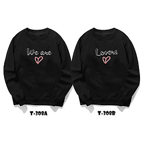 Áo đôi thu đông we are nam nữ, ao nỉ bông dài tay sweater unisex