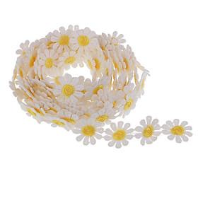 5-10pack 3 Yards 25mm Daisy Embroidery Lace Trim Applique Ribbon Sewing yellow