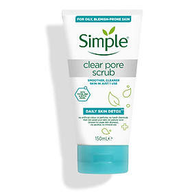 Tẩy da chết Simple Daily Skin Detox Clear Pore Scrub 150ml