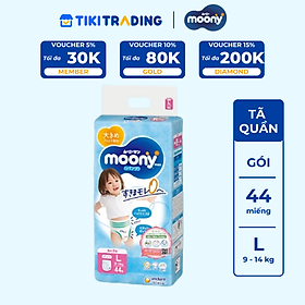 Tã Quần Cao Cấp Moony Nhật Bản Bé Gái L44 (44 Miếng)