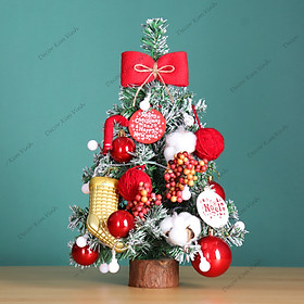 Mua Cây Thông Hàn Quốc THQ03 Nơ Đỏ Trang Trí Giáng Sinh 40cm