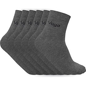 Set 3 Đôi Tất Vớ Nam Voga Cổ Trung Sợi Cotton - Xám