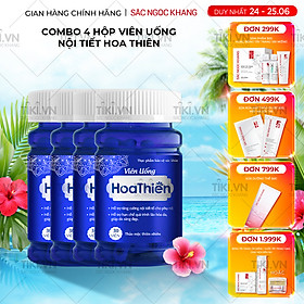 Combo 4 Viên uống Hoa Thiên hộp 30 viên hỗ trợ cân bằng nội tiết tố, cải thiện sinh lý