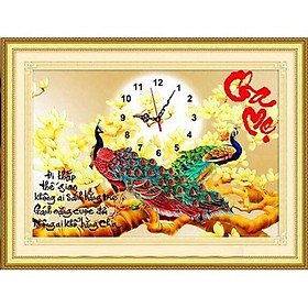 Mua Tranh đính đá Đồng Hồ Cha Mẹ DF162 80x55cm chưa đính