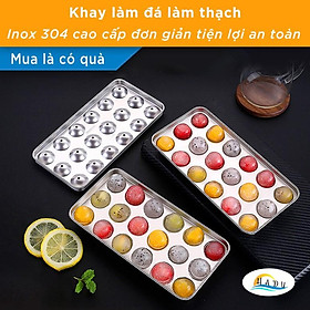 Mua Khay Làm Đá Tròn Nhỏ 18 Viên Có Nắp Đậy Cao Cấp Inox 304 Đạt Chất Lượng Đức HADU