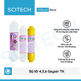 Bộ lõi số 4,5,6 máy lọc nước Nano Geyser TK by Scitech (Lõi T33 lớn-T33-Khoáng/Nano Silver) - Hàng chính hãng