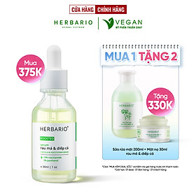 BOOSTED Serum Rau má & Diếp cá Herbario 30ml sạch mụn, thuần chay