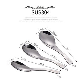 Combo 3 muỗng soup bầu nhà hàng inox 304 cao cấp siêu bền